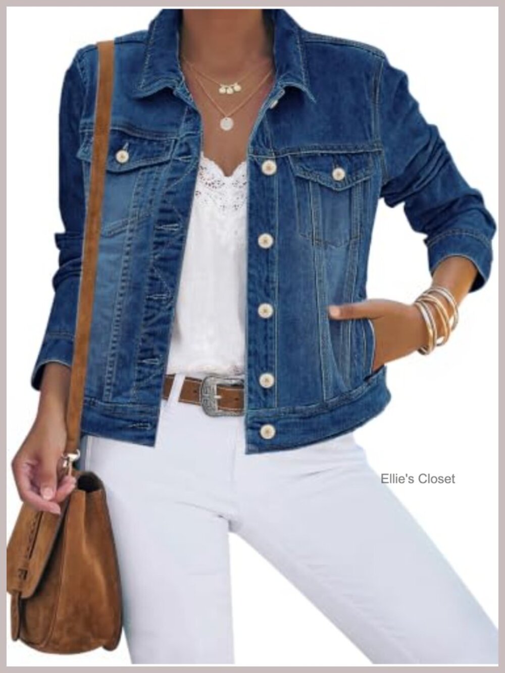 Women's Stretch Cotton Denim Jean Jacket Button Down Long Sleeve Relaxed Fit